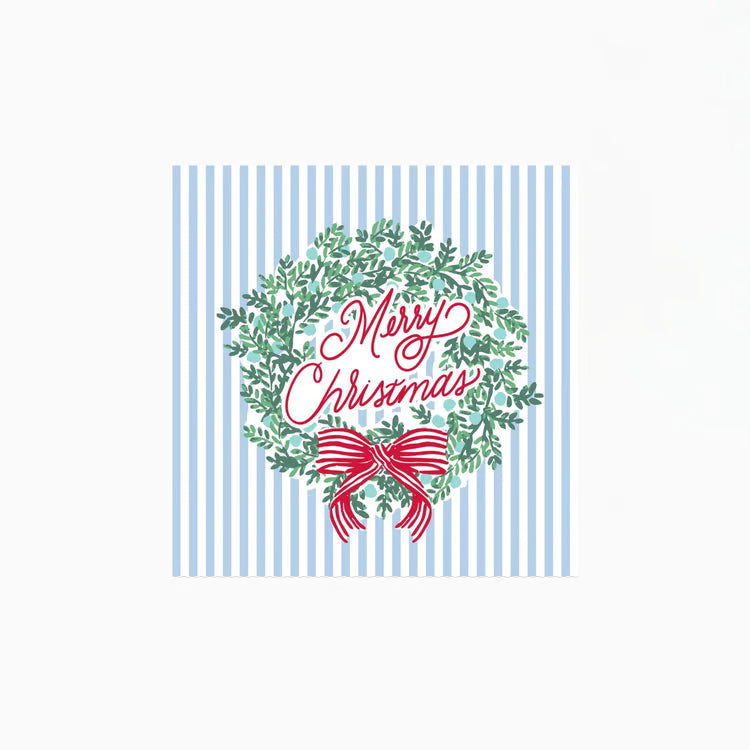 Cocktail Napkin Merry Christmas Wreath