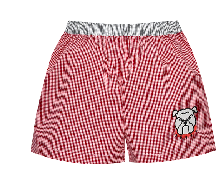 Bulldog Red/Black Gingham Shorts
