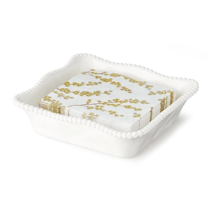Perlette Cream Melamine Cocktail Napkin Holder