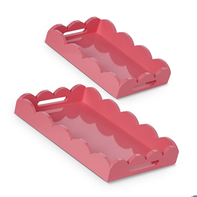 Small Bubblegum Scalloped Trays