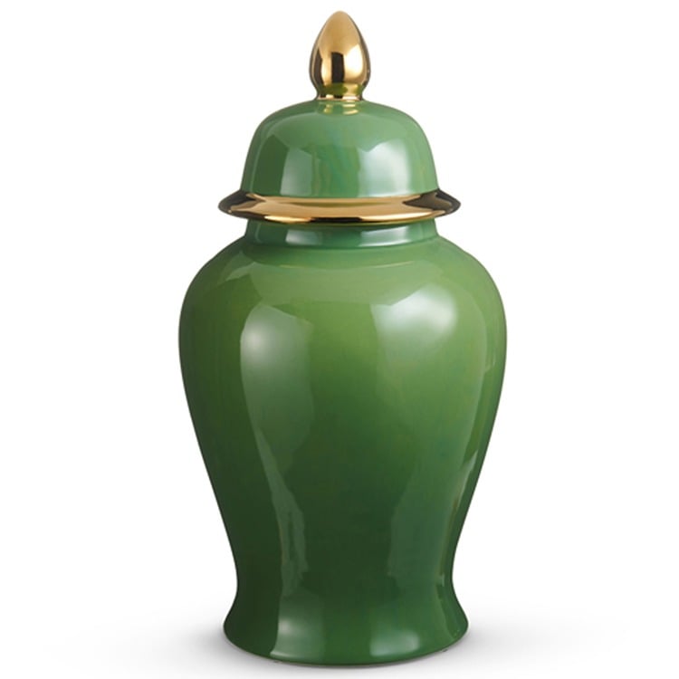 18.5 Green and Gold Ginger Jar