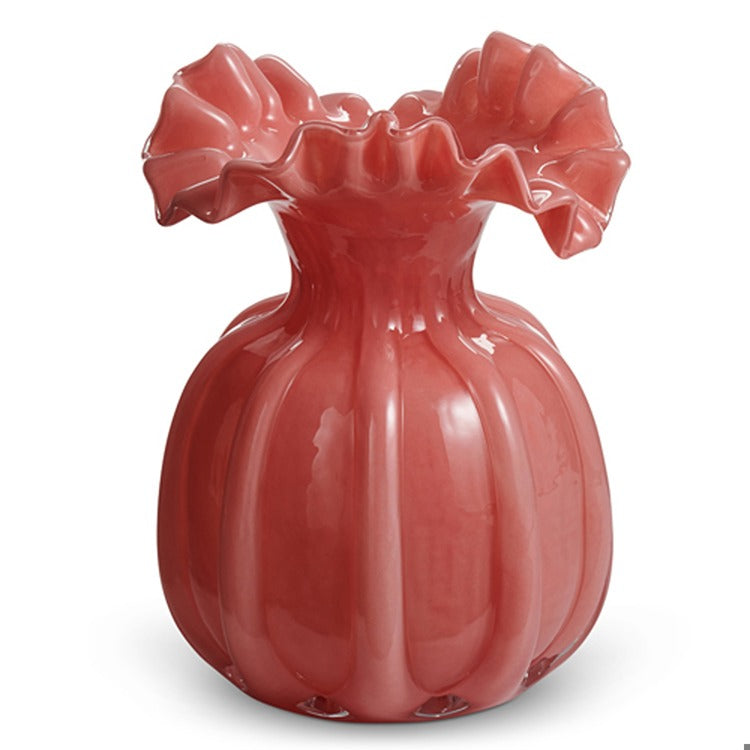 9 Pink Ruffle Vase
