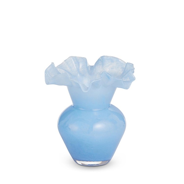 8 Blue Ruffle Vase