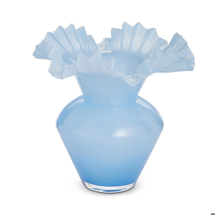 14.5 Blue Ruffle Vase