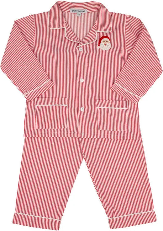 SANTA EMB RED STRIPE PJ