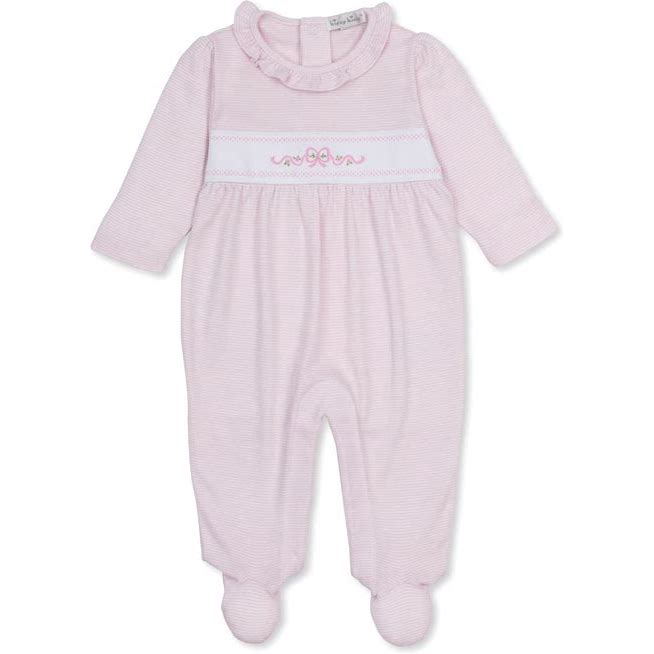 Pink Stripe Classic Treasures Footie w/Bow