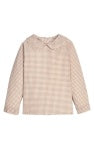 Peter Pan Shirt-Khaki Gingham