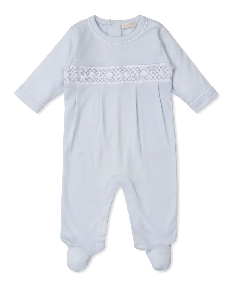 Lt Blue w/White Smocking Footie