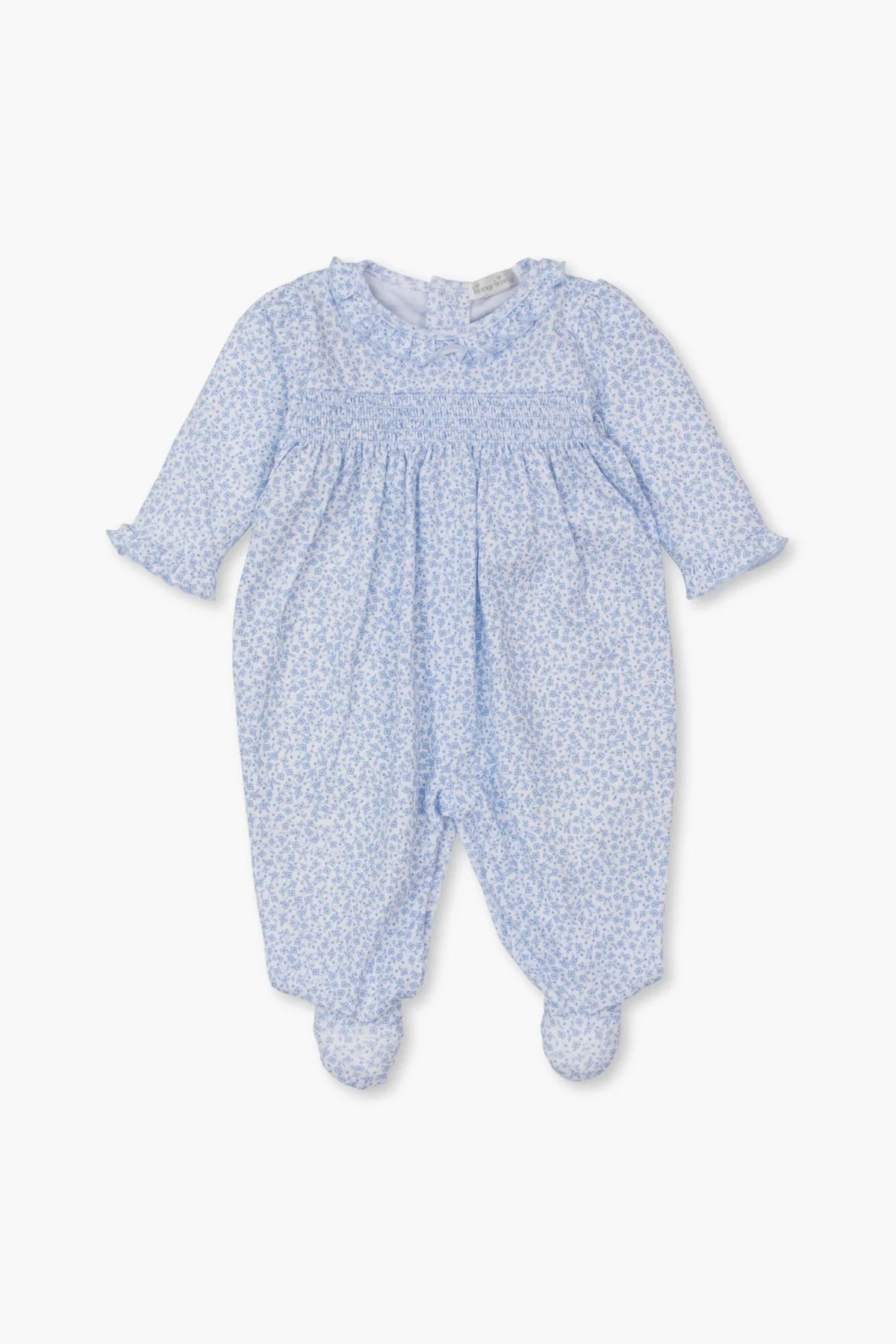Blue Fall Blooms Footie w/Zip