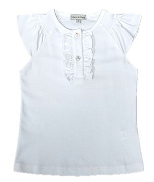 White Ruffle Pima Top