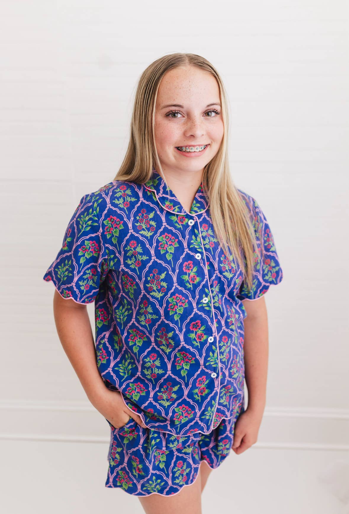 Midnight | Henley Pajama Short Set: 3XL