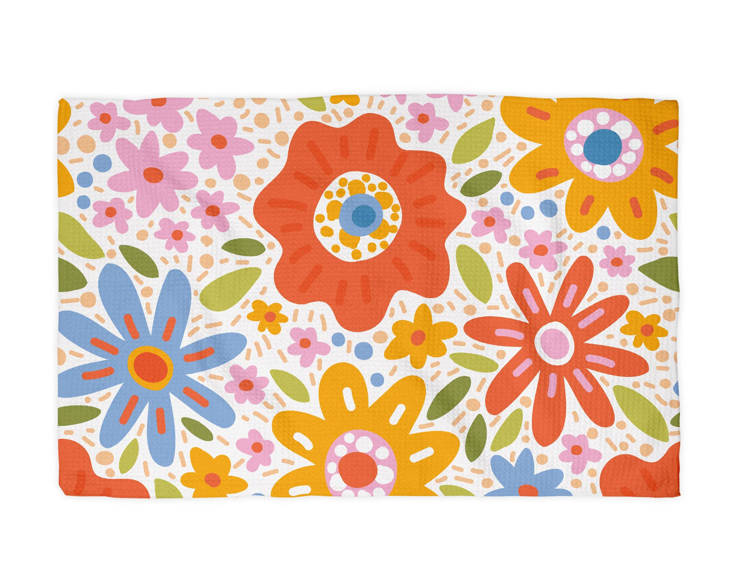 Bright Floral Retro Kitchen Towel