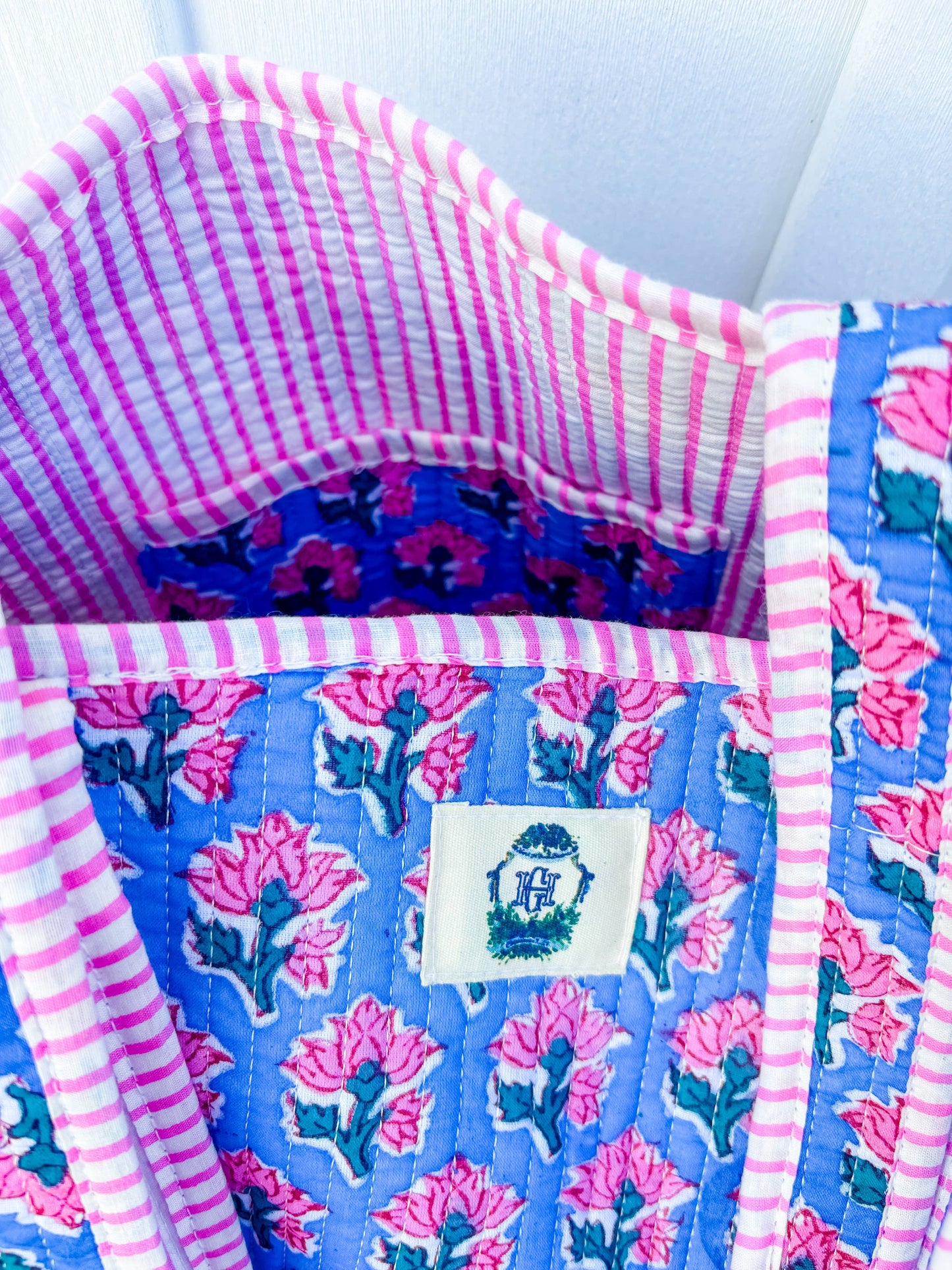 Pink Blossom | Regular Quilted Tote Bag