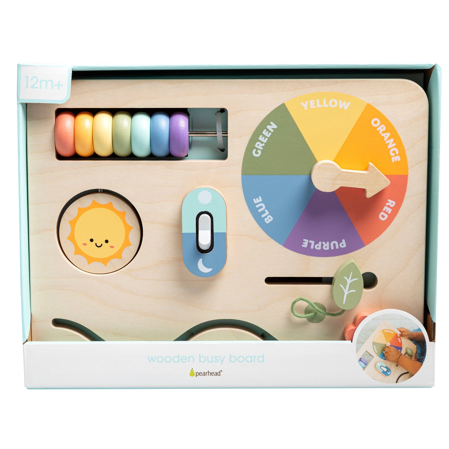 Wooden Busy Board, Montessori Interactive Activity Board