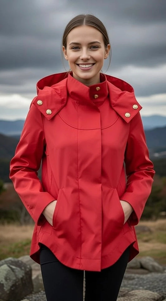 Nia Red Rain Jacket