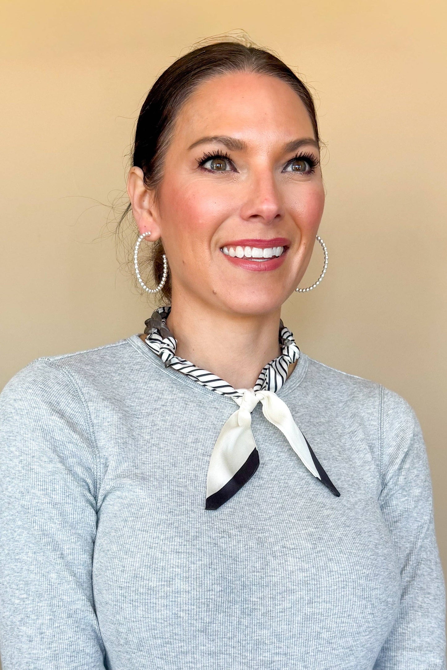 Grace Hoop Earrings- Silver