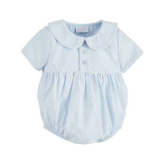 Blue Poplin Bubble 6-9 mos.