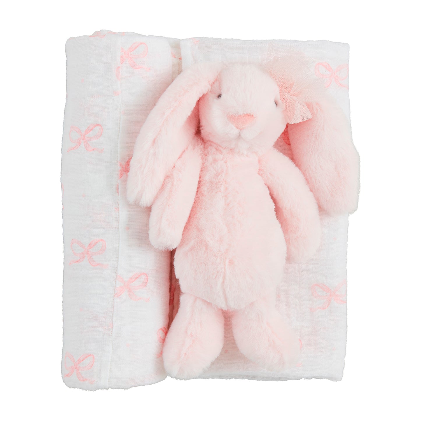 Bow Bunny Swaddle And Rattle