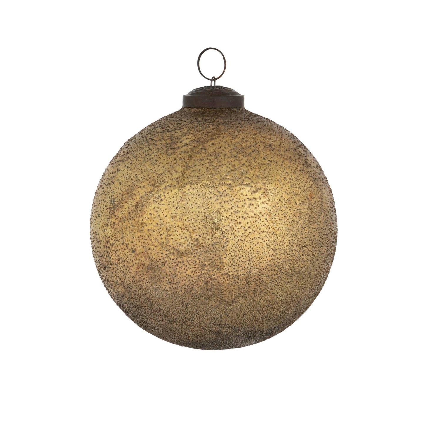 Burnished Gold Glass Ball Ornament, 4.75"
