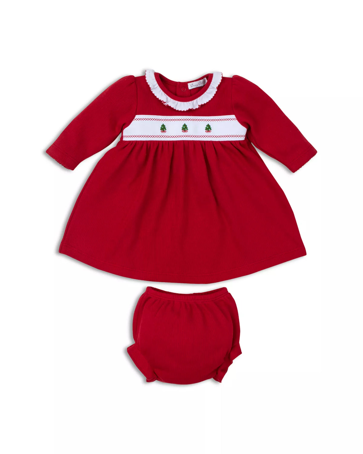 Red/White Trees Girl Dress Set