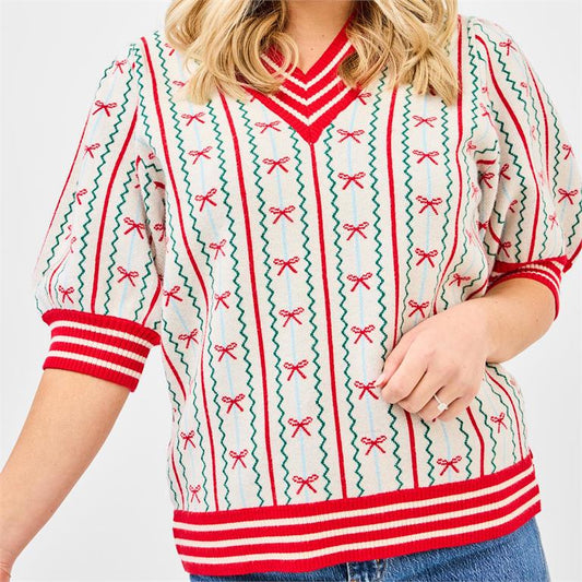 Sweater Faith In A Bow Ivory S