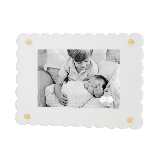 White Scallop Acrylic Frame
