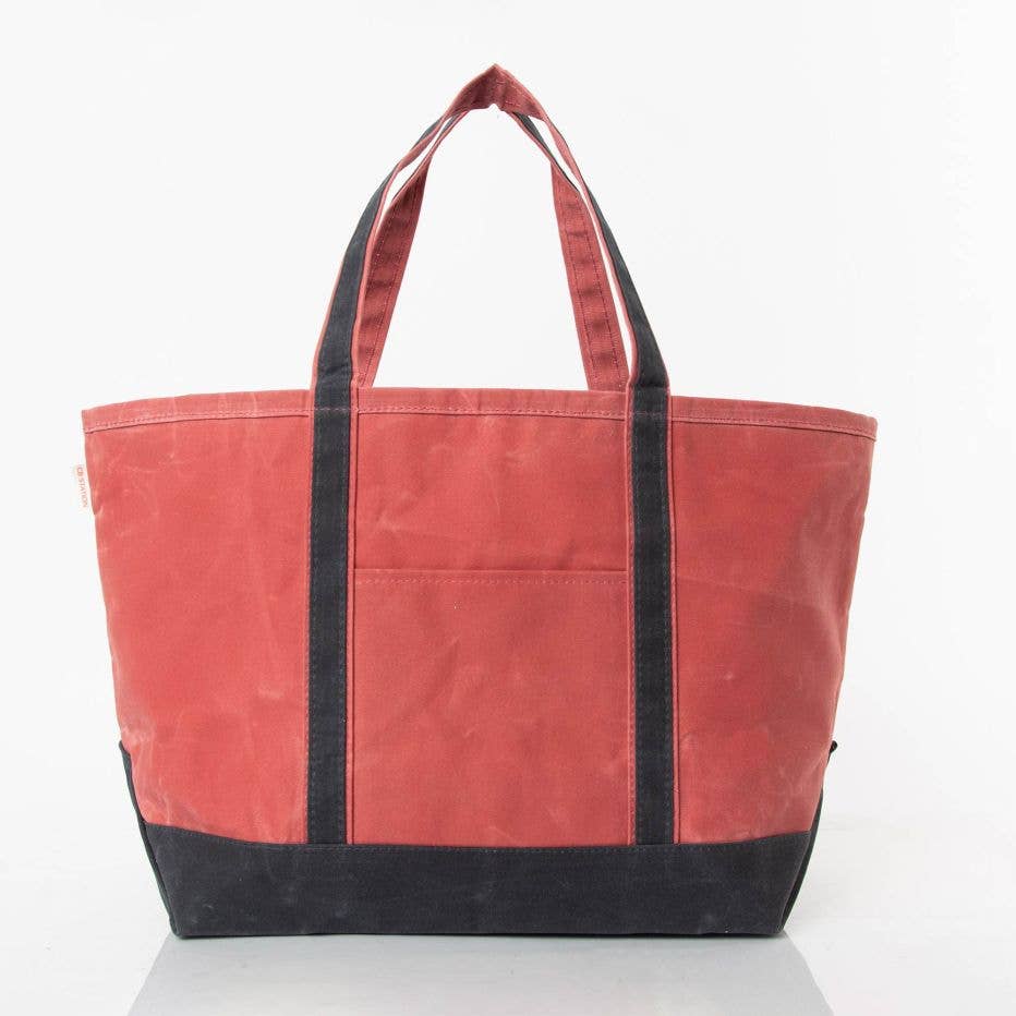 Waxed Large Classic Tote: Khaki