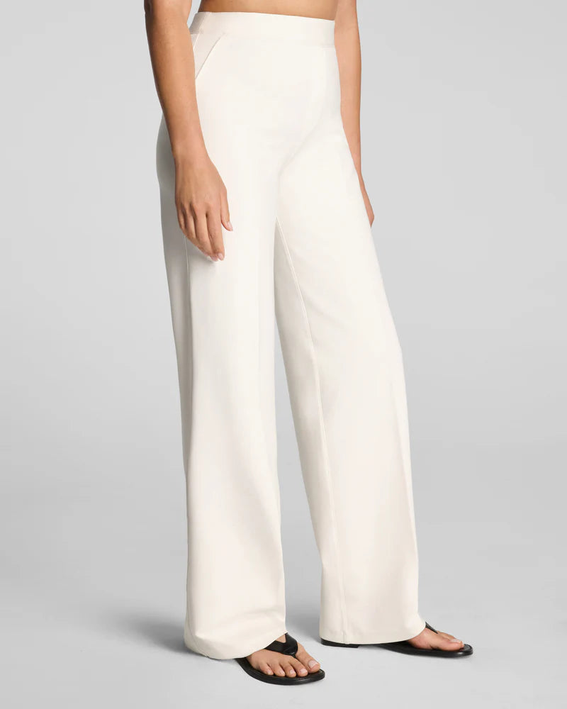 Winter White Ponte Wide Leg Pants