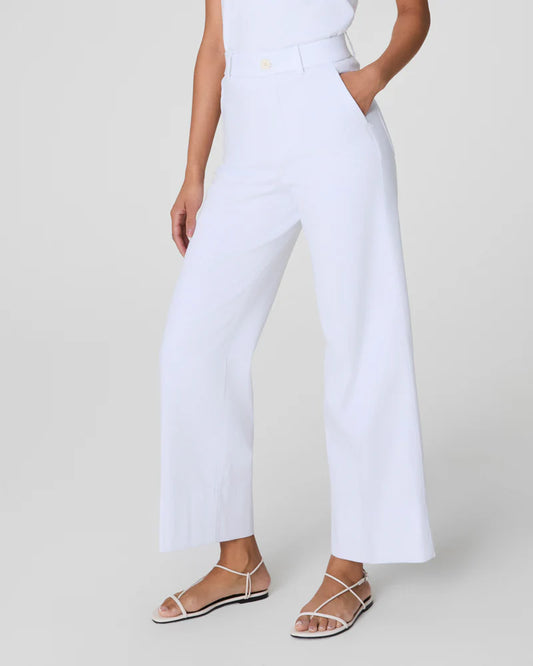 Cropped Wide Leg Pant White