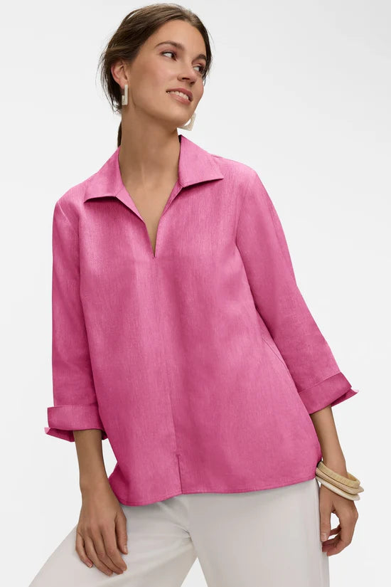 Pink Linen Agnes Top