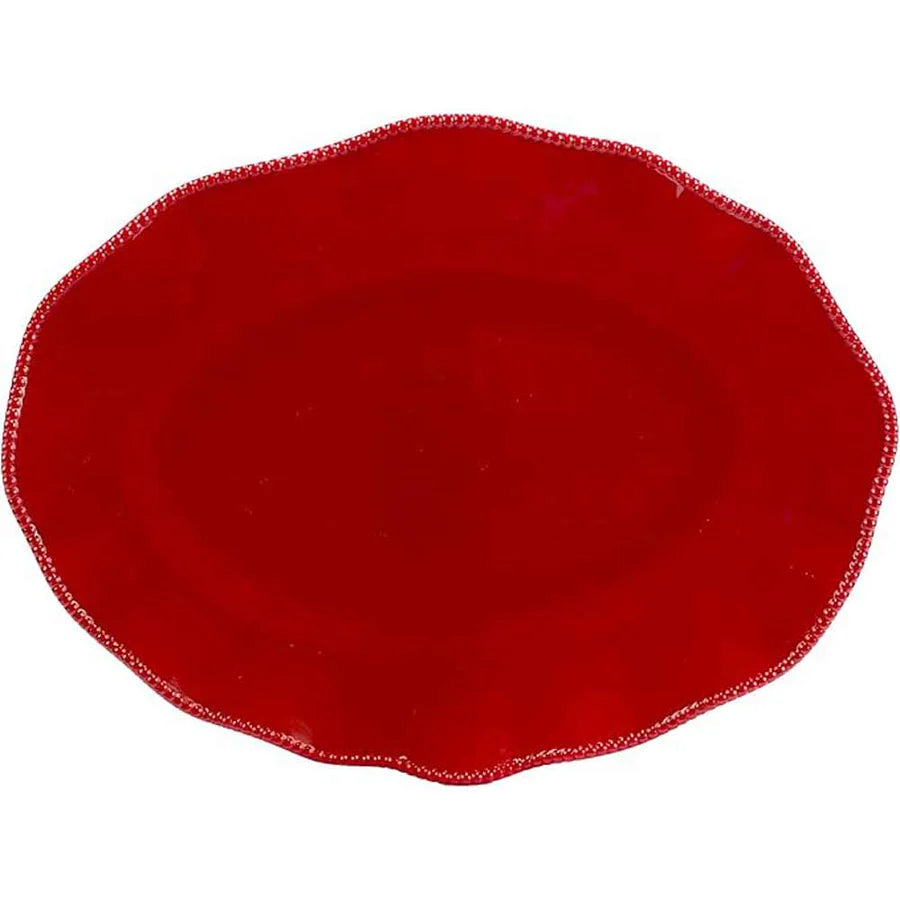 Perlette Red Oval Platter