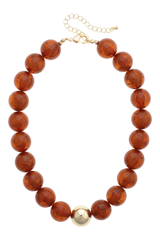 Marjorie Beaded Necklace in Amber