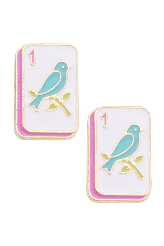 Bird Bam Enamel Stud Earrings in Multi