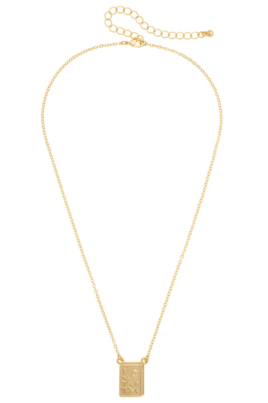 Bird Bam 24K Plated Tile Necklace