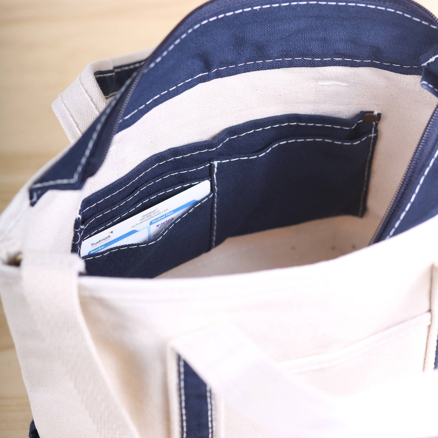 Canvas Crossbody Convertible Tote: Blue