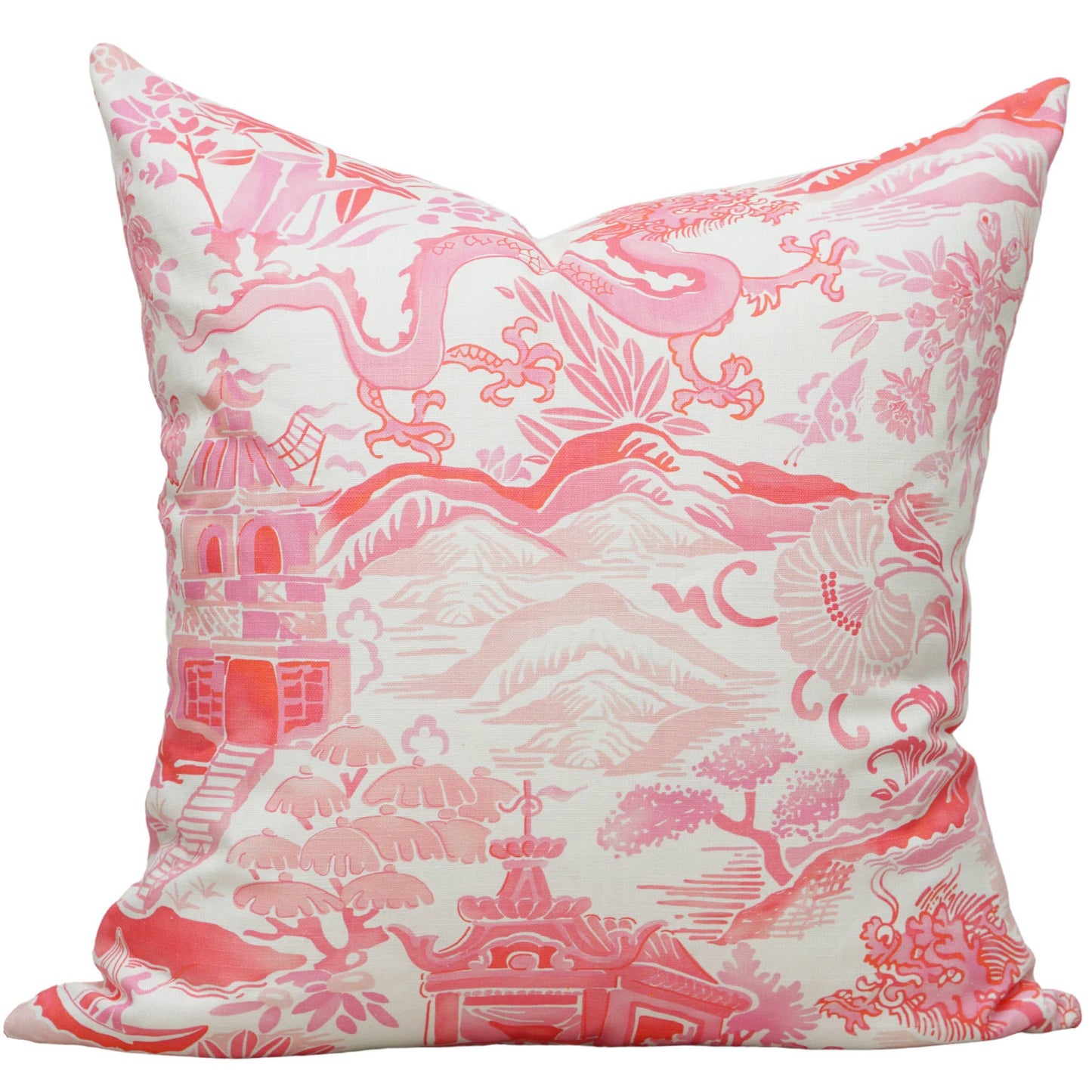 Gardens of Chinoise Pillow in Cherry Blossom Pink: 22"
