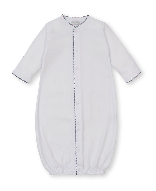 White w/ Navy Blue Trim Converter Gown