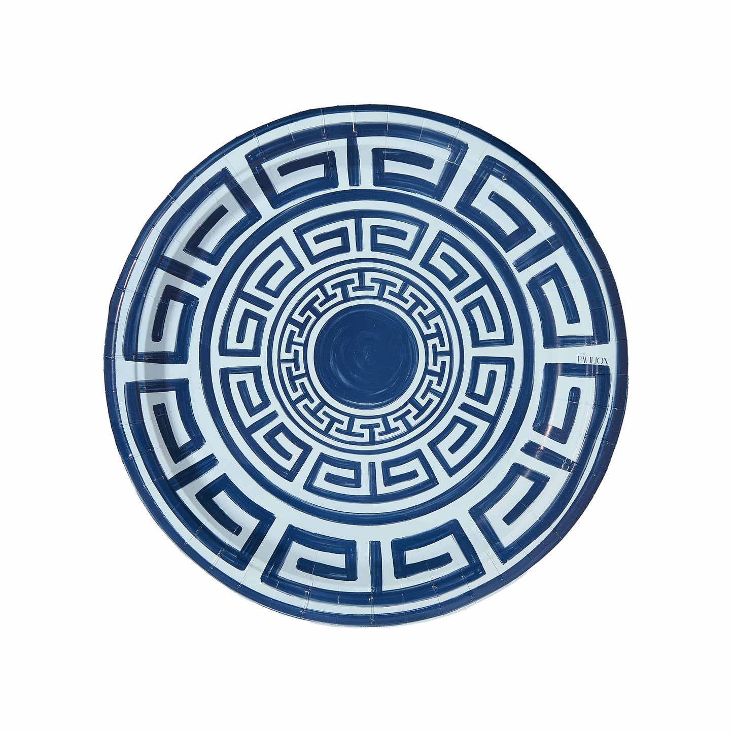 Greek Key Pavilion Dinner Plates - 8 per pac: Navy & Sky