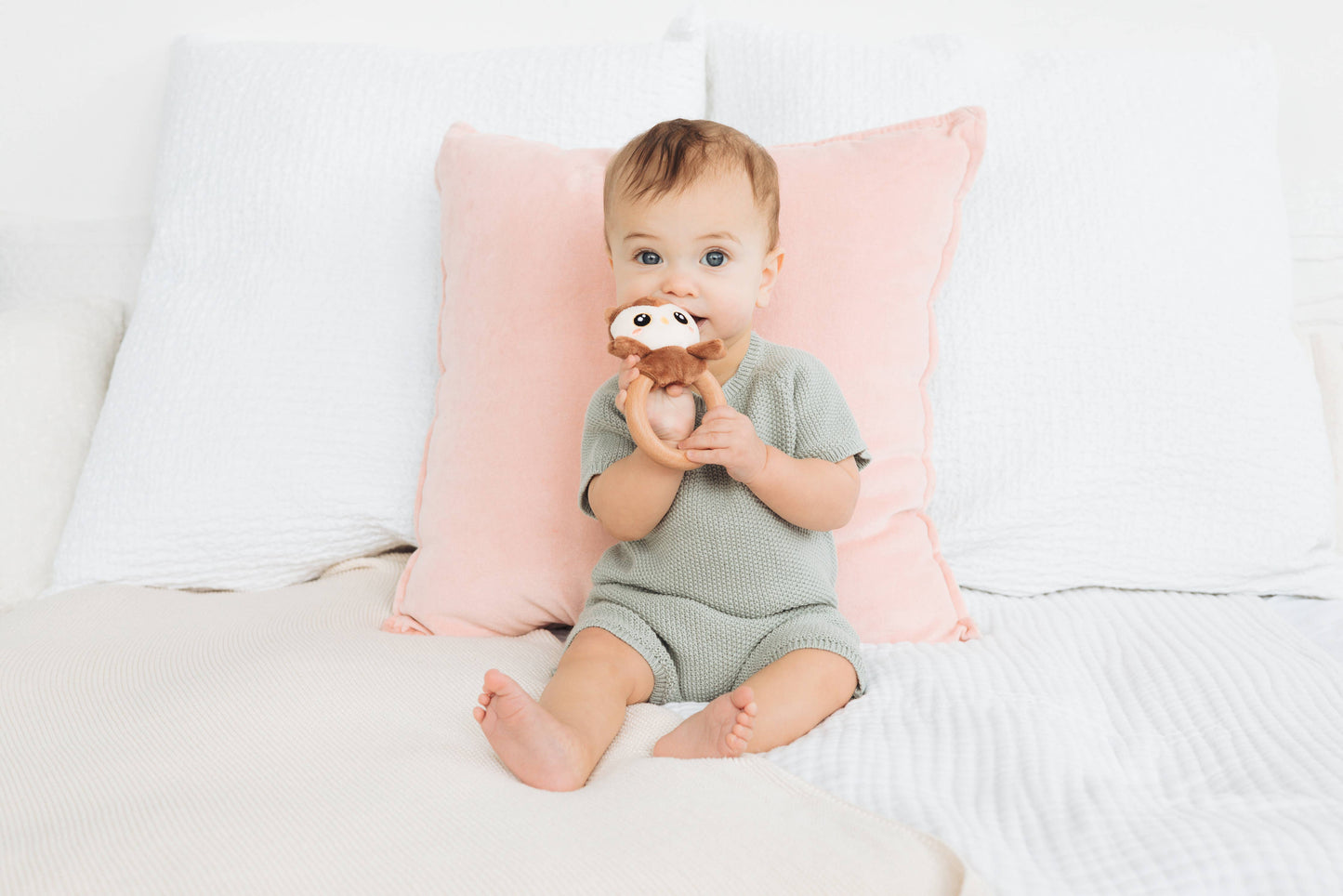 Owl Wooden & Plush Baby Teether