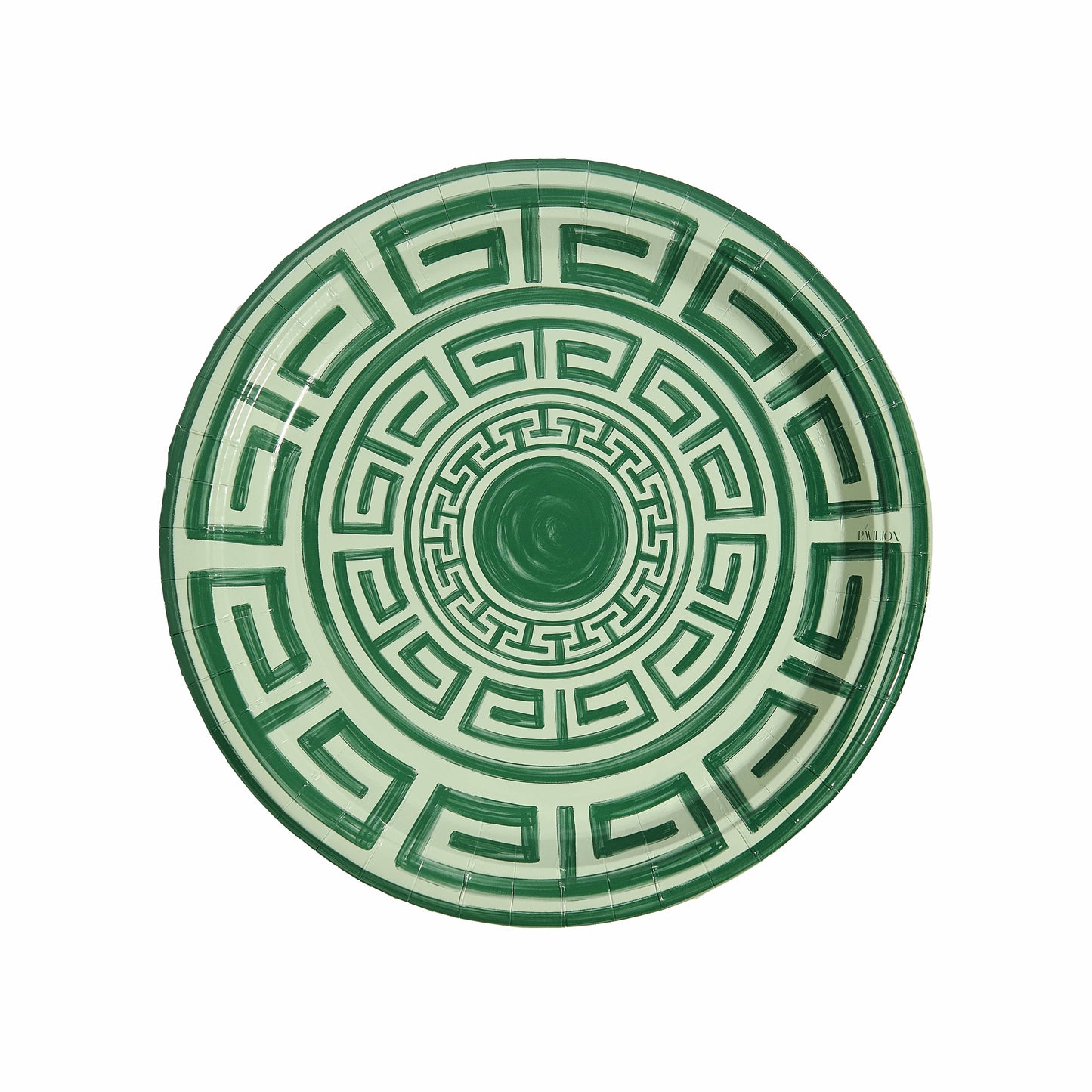 Greek Key Pavilion Dinner Plates - 8 per pac: Sage & Forest