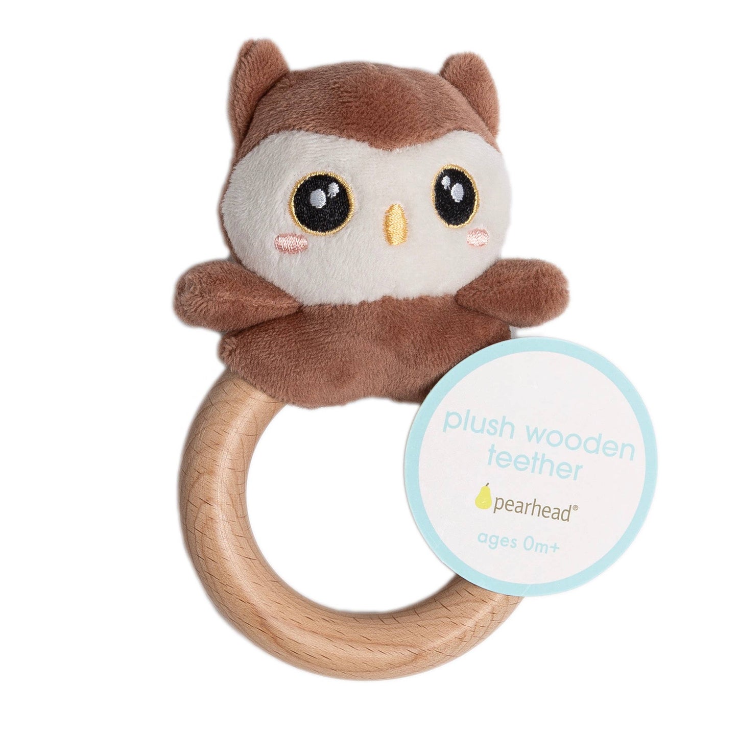 Owl Wooden & Plush Baby Teether