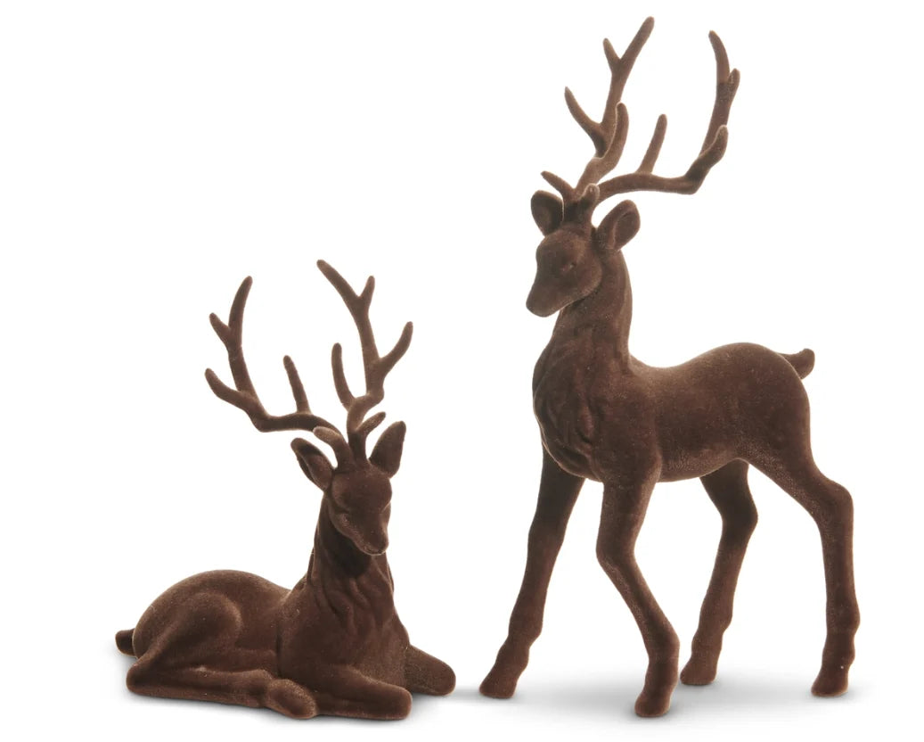 Brown Flocked Deer (assorted)