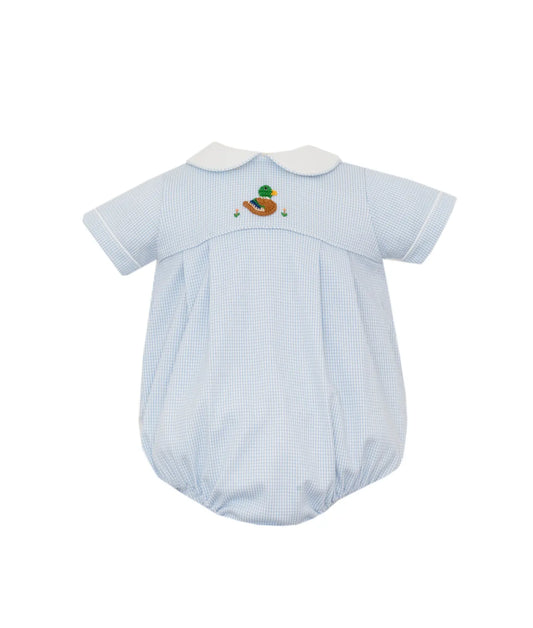 MALLARD DUCK - Blue check knit boy´s bubble S/S