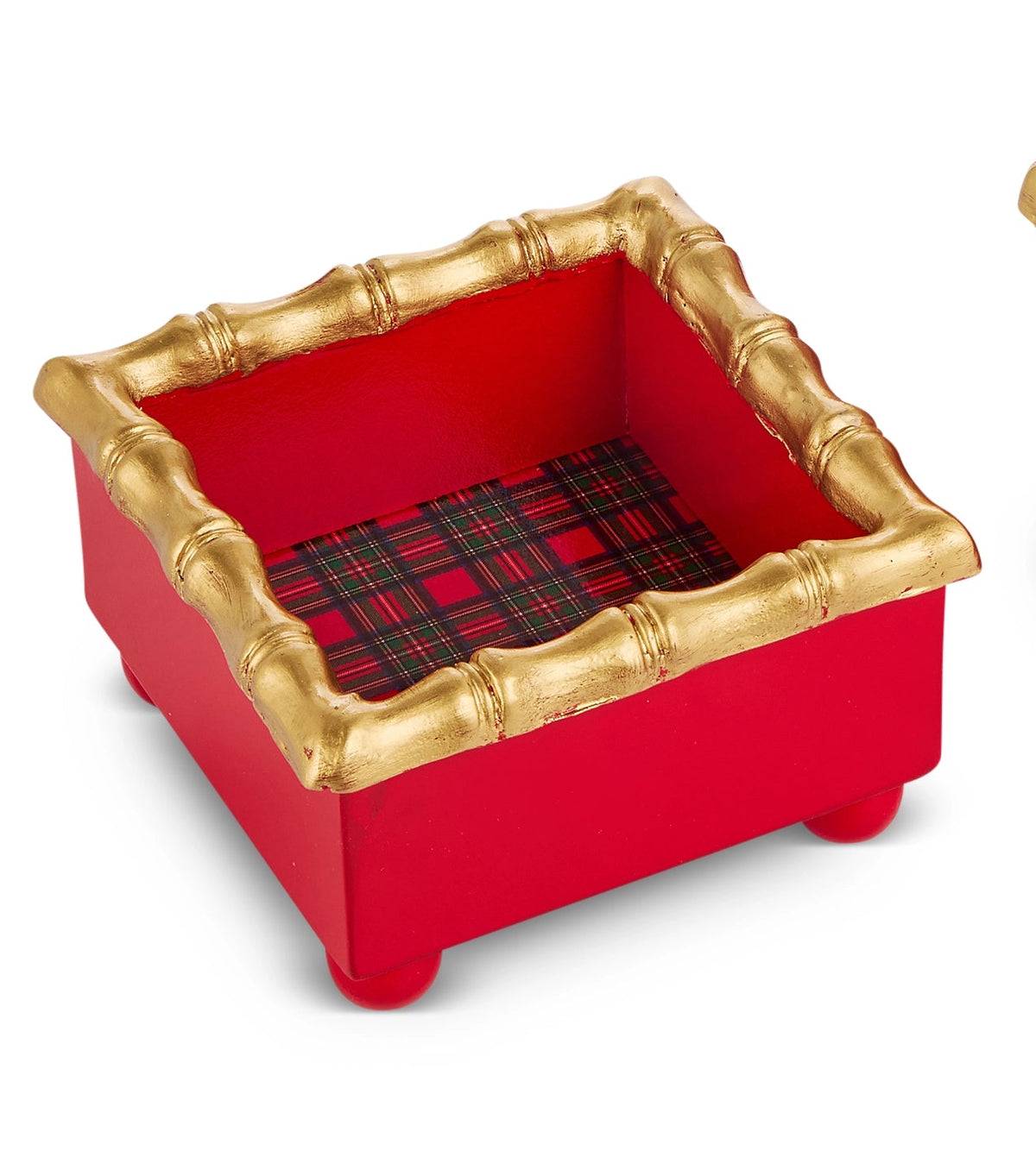 Bamboo Trim Plaid Mini Tray-Small