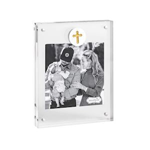 White Cross Medallion Acrylic Frame