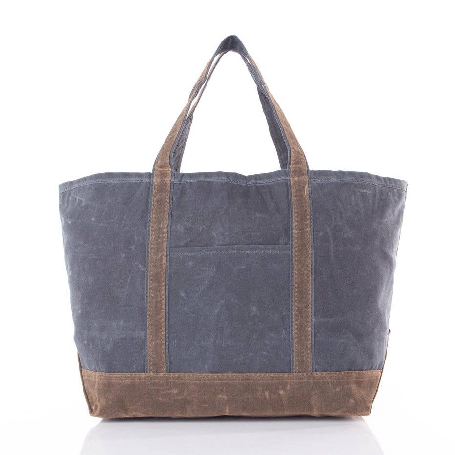 Waxed Large Classic Tote: Khaki