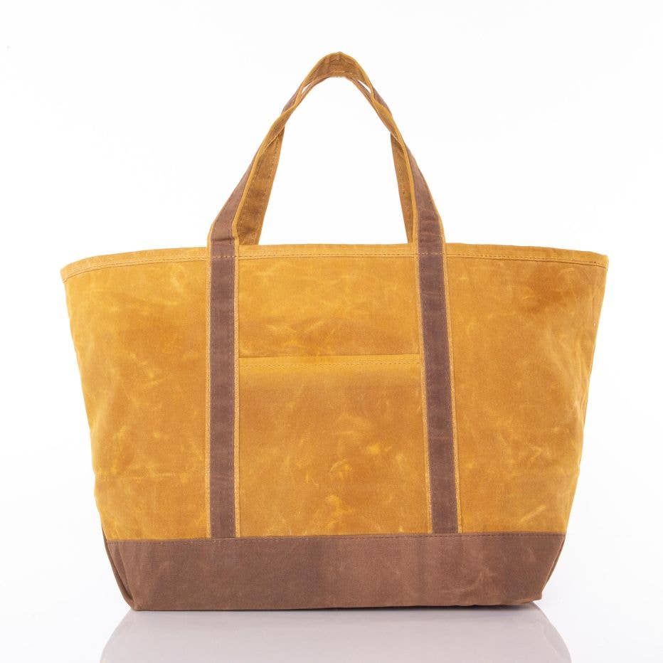 Waxed Large Classic Tote: Khaki
