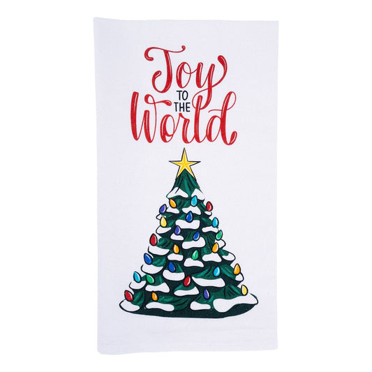 Joy to The World Vintage Tree Tea Towel- Holiday Décor