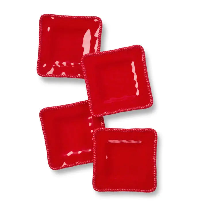Perlette Red Canape Plates set of 4