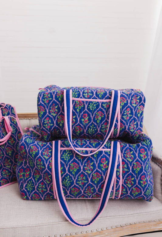 Midnight Luxe | Large Quilted Duffle Bag